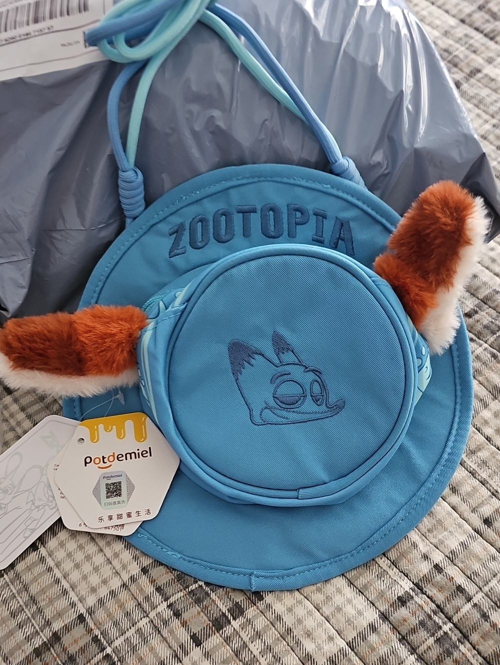 Zootopia Kids Blue Fox Ear Crossbody Bag